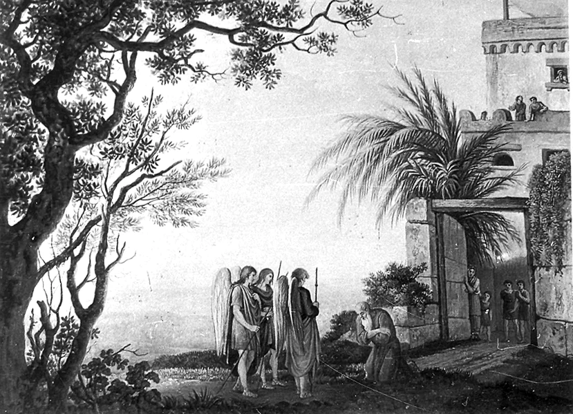 Abramo e i tre angeli - Palazzo Servanzi, Collio, San Severino Marche